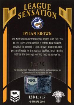 2023 NRL Traders Elite - League Sensations Signature Black #LSB11 Dylan Brown Back